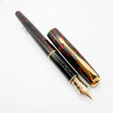 Parker Sonnet Firedance Lacque Red/Black Marble Fountain Pen - Fine 18kt Gold Nib