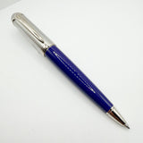 Cartier Electric Blue Roadster with Palladium-Finished Textured Cap & Trim Ballpoint