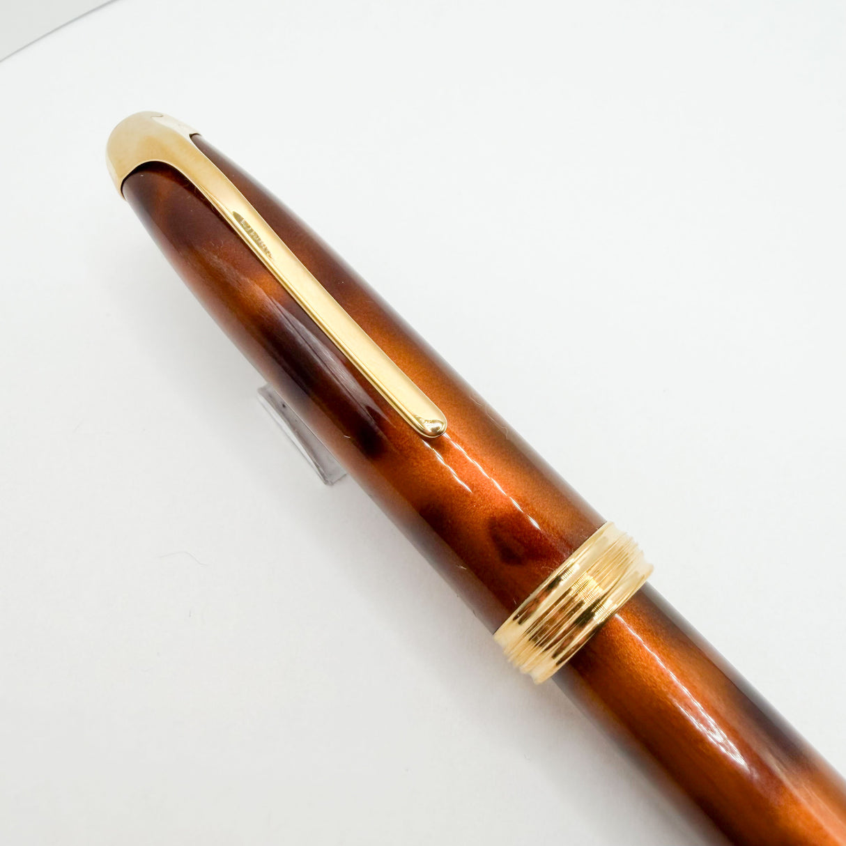 Cross Pinnacle Amber Marble Lacquer Fountain Pen -  Medium 18kt Gold Nib  -Scarce!