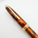 Cross Pinnacle Amber Marble Lacquer Fountain Pen -  Medium 18kt Gold Nib  -Scarce!