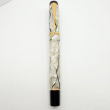 Parker Duofold Centennial (Largest) Lustrous  Pearl & Black Fountain Pen - Medium Italic 18kt Gold Nib