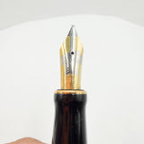 Parker Duofold Centennial (Largest) Lustrous  Pearl & Black Fountain Pen - Medium Italic 18kt Gold Nib