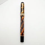 Parker Duofold Amber Check International Fountain Pen - Medium Italic 18kt Gold Nib