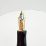 Parker Duofold Amber Check International Fountain Pen - Medium Italic 18kt Gold Nib