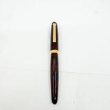 Platinum Larger Early-Style #3776 Marbled Red/Black Urushi Kara-nuri Fountain Pen - Fine 18 Kt Gold Nib