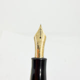 Platinum Larger Early-Style #3776 Marbled Red/Black Urushi Kara-nuri Fountain Pen - Fine 18 Kt Gold Nib