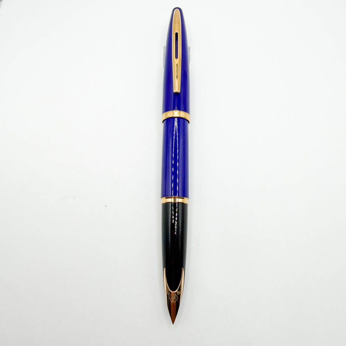 Waterman Royal Blue Carene Fountain Pen - Fine 18kt Gold Nib