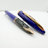 Waterman Royal Blue Carene Fountain Pen - Fine 18kt Gold Nib