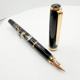 Platinum "Modern Maki-e" Cranes Fountain Pen - Fine 18kt Gold Nib