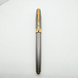 Parker Sonnet Sterling Silver Cisele Cross Hatch Fountain Pen - Extra Fine 18kt Gold Nib
