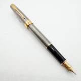 Parker Sonnet Sterling Silver Cisele Cross Hatch Fountain Pen - Extra Fine 18kt Gold Nib