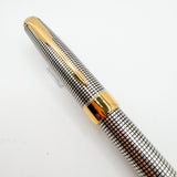 Parker Sonnet Sterling Silver Cisele Cross Hatch Fountain Pen - Extra Fine 18kt Gold Nib
