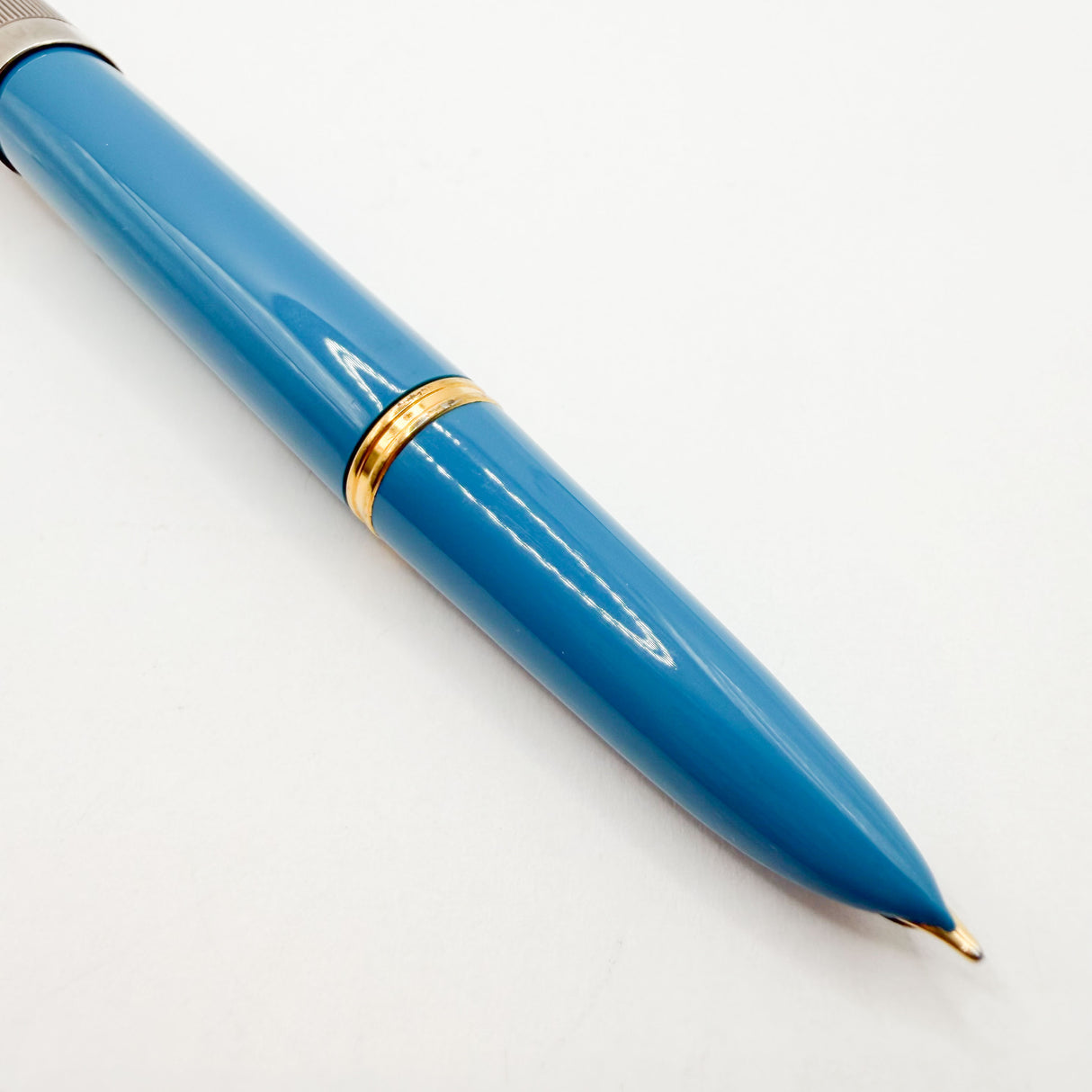 Parker 51 Special Edition Sterling Silver & Vista Blue Fountain Pen - Medium 18kt Gold  Nib