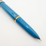 Parker 51 Special Edition Sterling Silver & Vista Blue Fountain Pen - Medium 18kt Gold  Nib