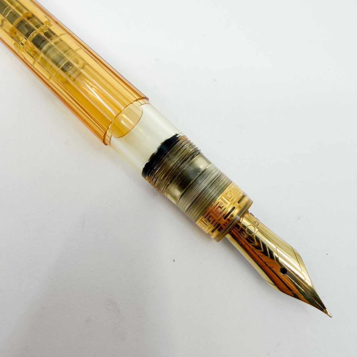 OMAS "Vision" Ogiva Transparent Fluted Demonstrator Fountain Pen - Extra Fine 18kt Gold Nib
