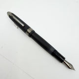 Montblanc LeGrand #146 Ultra (Matte) Black Fountain Pen - Ruthenium Plated Trim - Double Broad 14kt Gold Nib