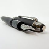 Montblanc LeGrand #146 Ultra (Matte) Black Fountain Pen - Ruthenium Plated Trim - Double Broad 14kt Gold Nib
