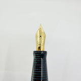Visconti Manhattan Blue Celluloid Fountain Pen  - Fine 18kt Gold Nib