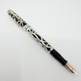 Sheaffer Nostalgia Sterling Silver Filigree Fountain Pen - Extra Fine 14kt Gold Nib
