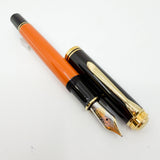 Pelikan M800 Souveran Burnt Orange  Fountain  Pen - Broad 18kt Gold Nib