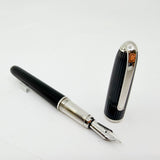 Cartier - Louis Cartier Black Composite Ribbed Fountain Pen - Fine 18kt Gold Nib