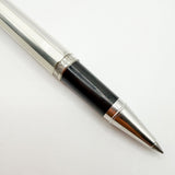 Tiffany Atlas Rollerball with Alternating White Lacquered & Sterling Silver Strips & Sterling Clip and Trim