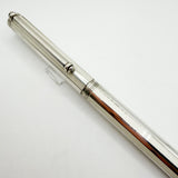 Tiffany Atlas Rollerball with Alternating White Lacquered & Sterling Silver Strips & Sterling Clip and Trim