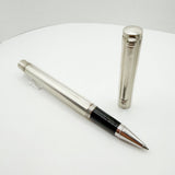 Tiffany Atlas Rollerball with Alternating White Lacquered & Sterling Silver Strips & Sterling Clip and Trim