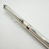 Tiffany Atlas Fountain Pen with Alternating White Lacquered Strips & Sterling Silver Strips & Sterling Clip and Trim - Medium 18kt Gold Tiffany & Co. Nib