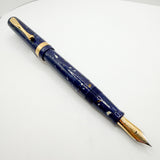 Visconti Voyager Lapis Blue Celluloid Fountain Pen - Fine 18kt Gold Nib