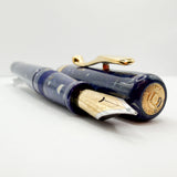 Visconti Voyager Lapis Blue Celluloid Fountain Pen - Fine 18kt Gold Nib