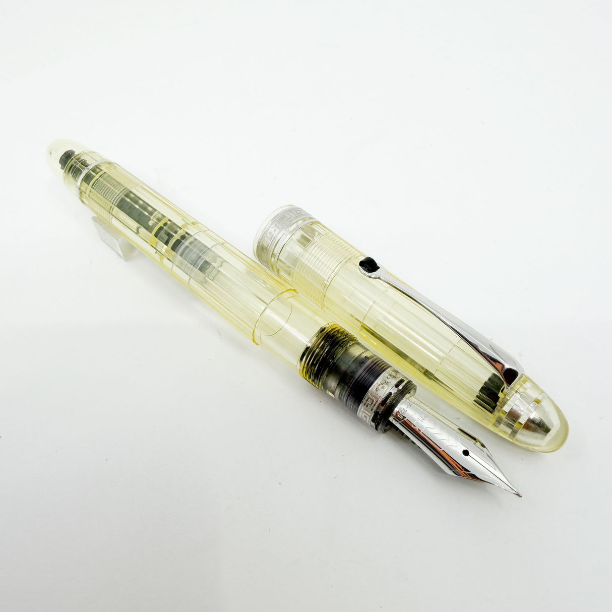 OMAS "Vision" Ogiva Transparent Fluted Demonstrator Fountain Pen - Fine 18kt Gold Nib