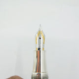 Montegrappa Symphony Lustrous Yellow Celluloid & Sterling Silver Facetted Fountain Pen - Fine 18kt Gold Nib