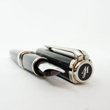 Waterman Oversized Exception Black Fountain Pen - Alternating Sides of Charcoal Stripes -Medium 18kt Gold Nib