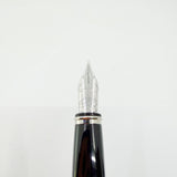 Waterman Oversized Exception Black Fountain Pen - Alternating Sides of Charcoal Stripes -Medium 18kt Gold Nib
