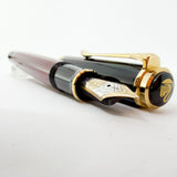 Pelikan M800 Black/Red Striped Fountain Pen - The Original! - Fine 18kt Gold Nib