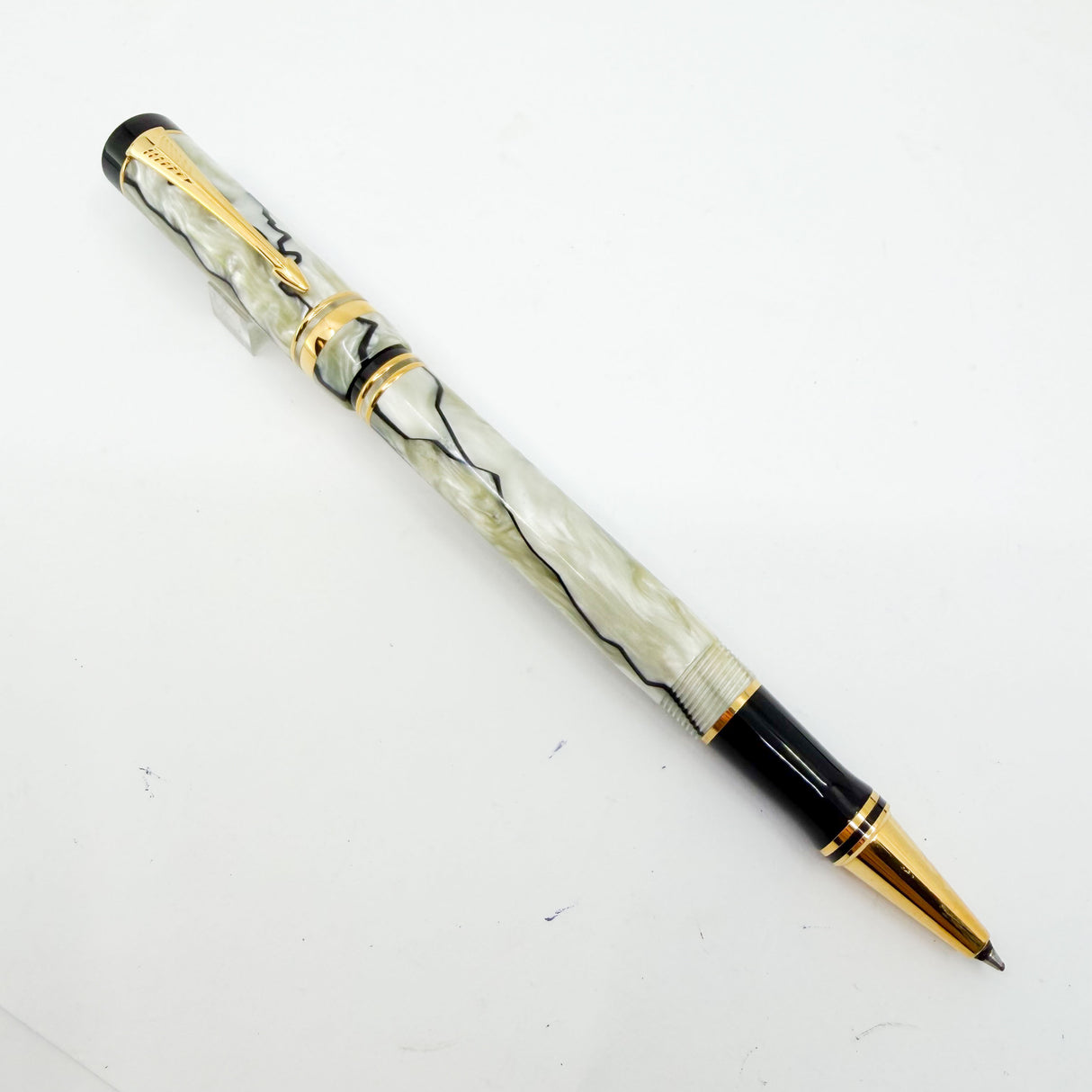 Parker Duofold Lustrous Pearl & Black Rollerball