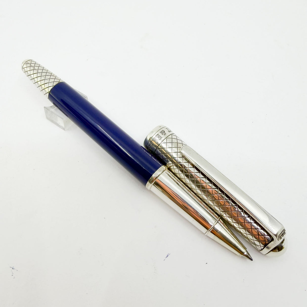 Bossert & Erhard Sterling Silver/Blue Enamel  Rollerball