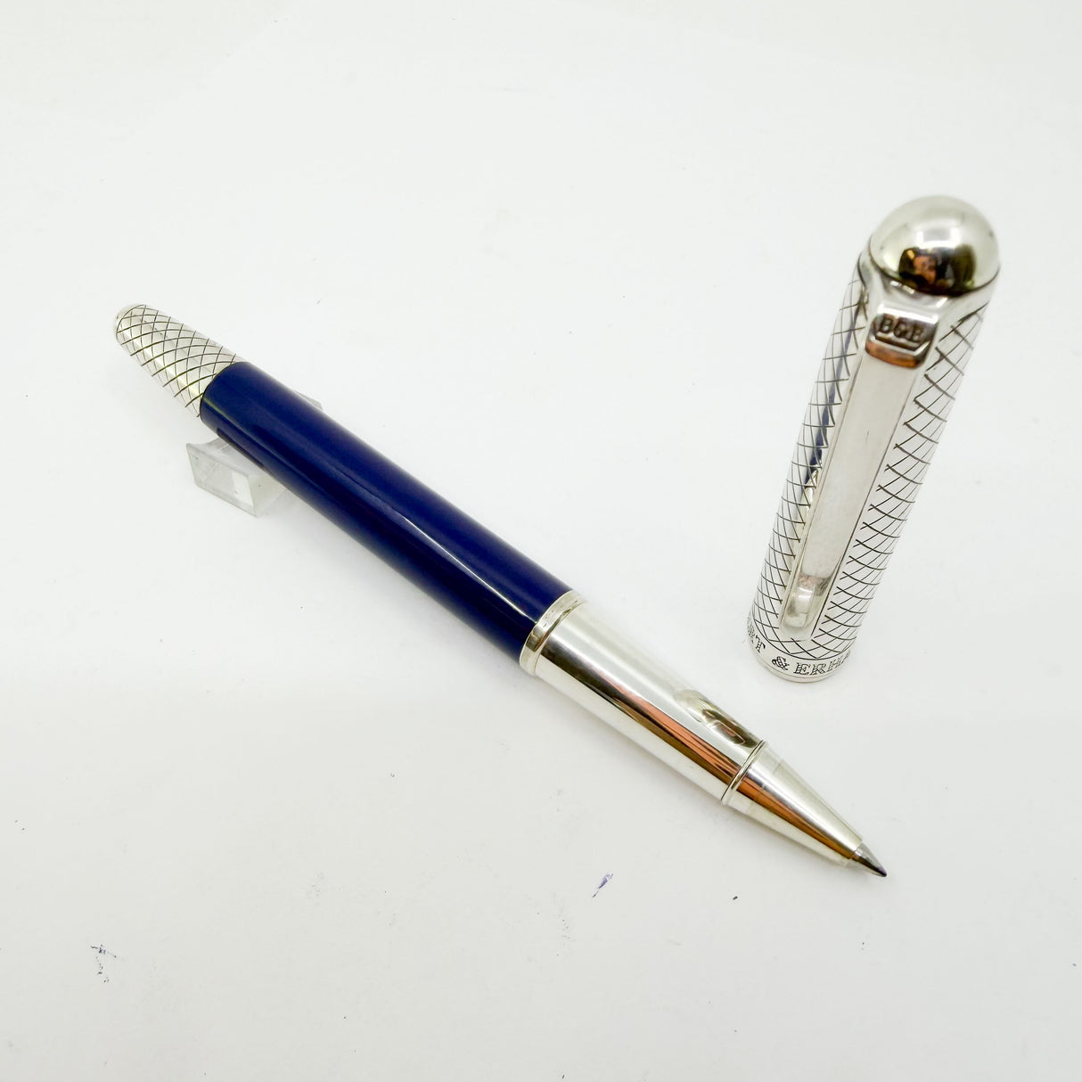 Bossert & Erhard Sterling Silver/Blue Enamel  Rollerball