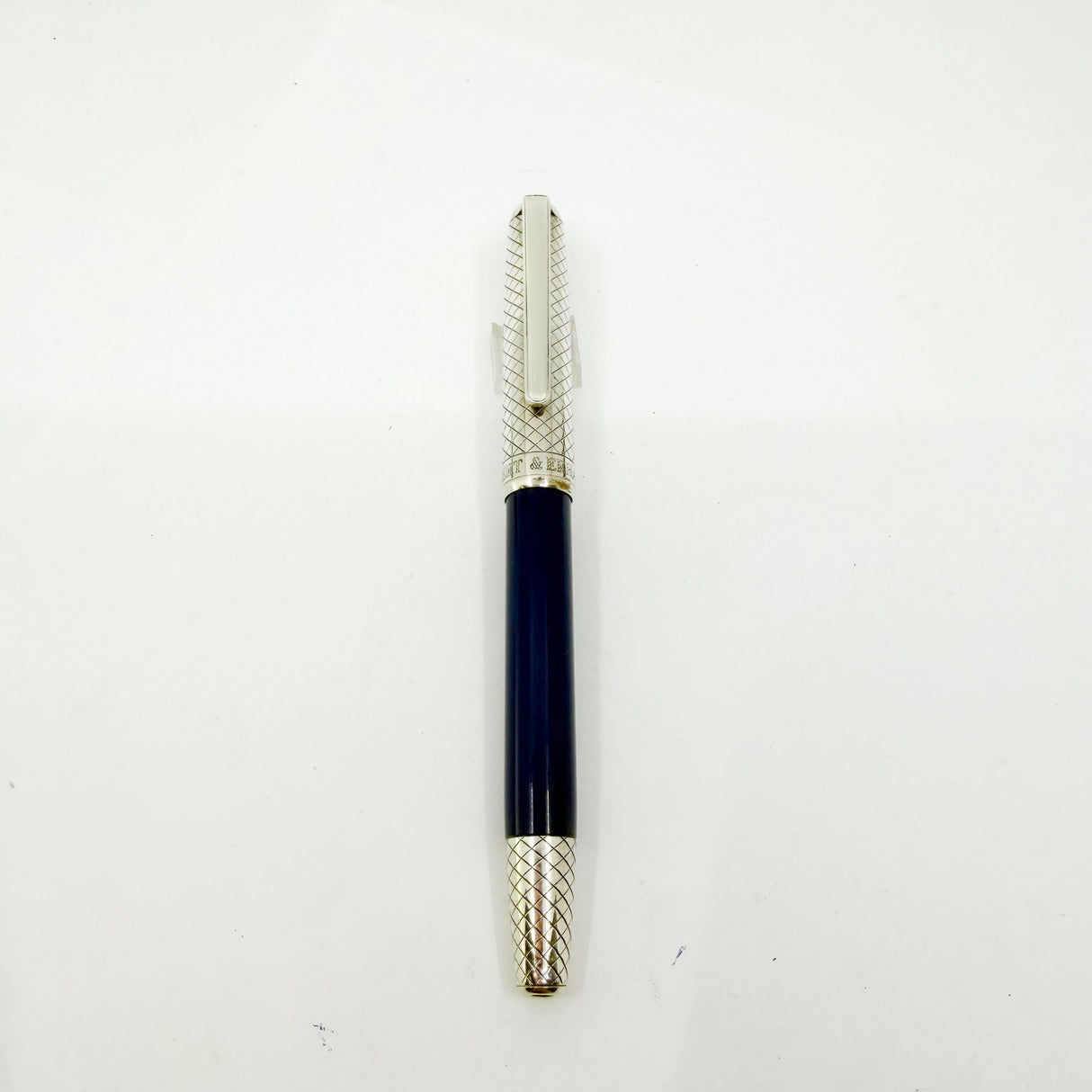 Bossert & Erhard Sterling Silver/Blue Enamel  Fountain Pen - Medium 18kt Gold Nib