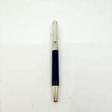 Bossert & Erhard Sterling Silver/Blue Enamel  Fountain Pen - Medium 18kt Gold Nib