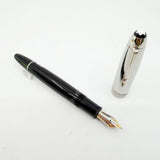 Montblanc Meisterstuck #146 Doue Black with Stainless Steel Cap LeGrand  Fountain Pen - Medium 18kt Gold Nib