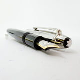 Montblanc Meisterstuck #146 Doue Black with Stainless Steel Cap LeGrand  Fountain Pen - Medium 18kt Gold Nib