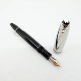 Montblanc Meisterstuck #146 Doue Black with Stainless Steel Cap LeGrand  Fountain Pen - Medium 18kt Gold Nib