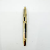 Montblanc Meisterstuck Solitaire  Le Grand 146 Black Resin & Gold Plated Striped Filigree Fountain Pen - Fine 18kt Gold Nib