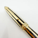 Montblanc Meisterstuck Solitaire  Le Grand 146 Black Resin & Gold Plated Striped Filigree Fountain Pen - Fine 18kt Gold Nib