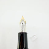 Montblanc Meisterstuck Solitaire  Le Grand 146 Black Resin & Gold Plated Striped Filigree Fountain Pen - Fine 18kt Gold Nib