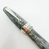 Montegrappa "Extra" Art Deco Shiny Lines Celluloid  Limited Edition Fountain Pen #35/50 - Broad 18kt Gold Nib
