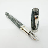 Montegrappa "Extra" Art Deco Shiny Lines Celluloid  Limited Edition Fountain Pen #35/50 - Broad 18kt Gold Nib