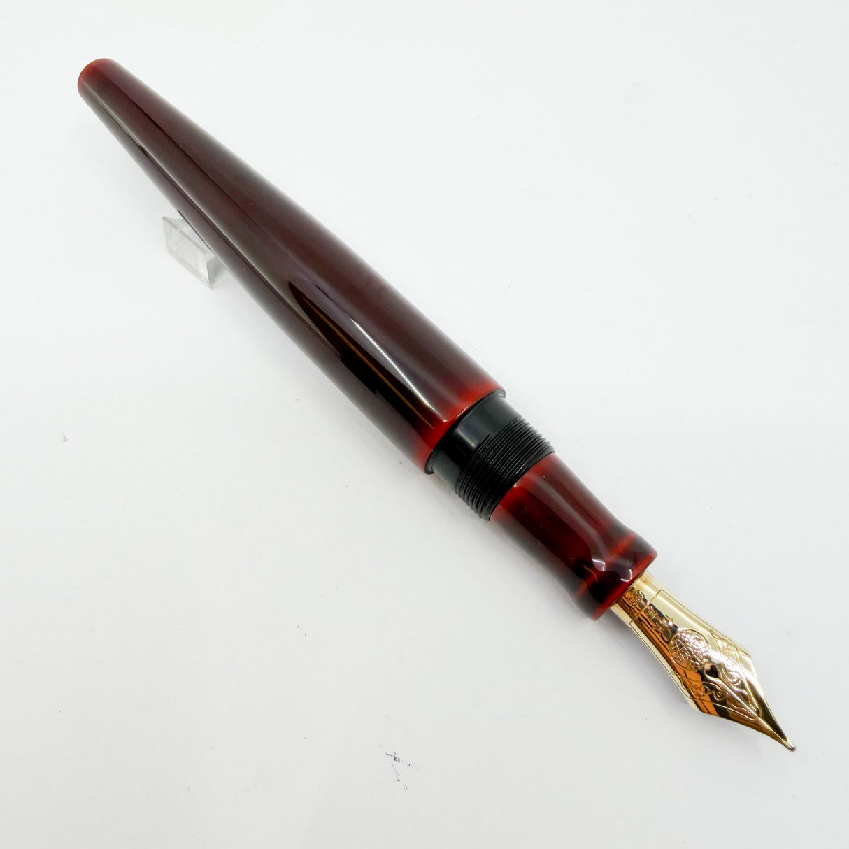 Nakaya Naka-Ai Writer Fountain Pen, Aka Tamenuri, Burgundy/Red Urushi Lacquer - Broad 14kt Gold Nib